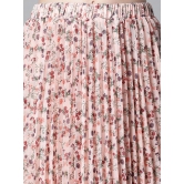 Oxolloxo Floral Printed Accordion Pleats Dobby Flared Midi Skirt