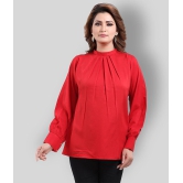 Meher Impex - Red Crepe Womens Straight Kurti ( Pack of 1 ) - S