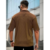 clafoutis Lycra Relaxed Fit Self Design 3/4th Sleeves Mens Polo T Shirt - Brown ( Pack of 1 ) - None