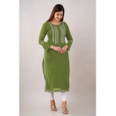 Kapadia - Green Rayon Womens Straight Kurti ( Pack of 1 ) - None