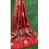 Saree-Blood Red / pure silk / saree