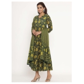 miravan Green Cotton Anarkali Kurti - - S