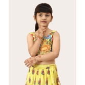 Girls Rayon Silk Fully Stitched Lehenga Choli | Bandhani Print MultiColor Lehenga Choli Set-Yellow / 6 Years-7 Years