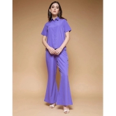 Selvia Purple Dyed Palazzo Top Set - None