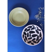 Army Green & Pebble Pasta Plate