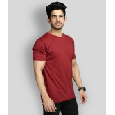 Glito - Maroon Cotton Blend Regular Fit Mens T-Shirt ( Pack of 1 ) - None