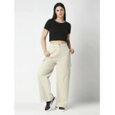 HJ HASASI - Off White Cotton Wide Leg Womens Jeans ( Pack of 1 ) - None