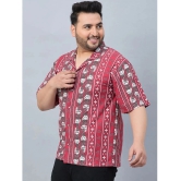 AUSTIVO Cotton Blend Regular Fit Printed Half Sleeves Mens Casual Shirt - Maroon ( Pack of 1 ) - None