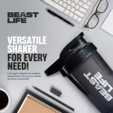 BeastLife Plastic Bold Shaker | Black Color | 500ML