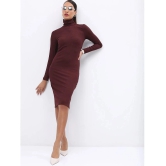 Ketch Polyester Solid Midi Womens Bodycon Dress - Brown ( Pack of 1 ) - None