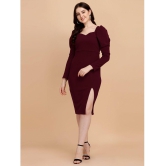 Sheetal associates - Maroon Cotton Blend Women's Bodycon Dress ( Pack of 1 ) - None