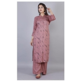 JC4U - Mauve Straight Rayon Women''s Stitched Salwar Suit ( Pack of 1 ) - L