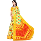 LEELAVATI - Yellow Crepe Saree With Blouse Piece ( Pack of 1 ) - Yellow