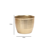 Indoor Round Golden Hammered Floor Planter