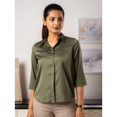 Olive Satin Shirt-XXL