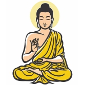 Asmi Collection Meditating God Buddha Wall Sticker ( 85 x 60 cms )