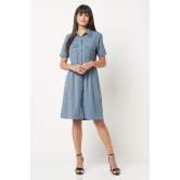 Smoke Blue Collar Dress