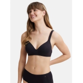 Jockey FE57 Wirefree Padded Super Combed Cotton Elastane Full Coverage Lounge Bra - Black - None