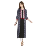 Alena - Navy Rayon Womens Jacket Style Kurti - None