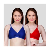 TCG Pack of 2 Cotton Blend Non Padded Womens Push Up Bra ( Blue ) - None