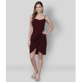 Addyvero - Maroon Cotton Blend Women's Bodycon Dress ( Pack of 1 ) - S