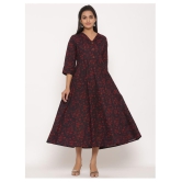 miravan Maroon Cotton Anarkali Kurti - XXL