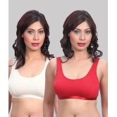 Kiran Enterprises White Cotton Non Padded Womens T-Shirt Bra ( Pack of 2 ) - None