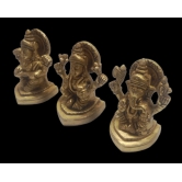 VRINDA METAL ART Brass Ganesh, Lakshmi , Sarswati , Idol Combo  Idol