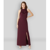 Miss Chase - Maroon Crepe Womens Bodycon Dress ( Pack of 1 ) - XS