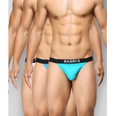 BASIICS By La Intimo - Multicolor Cotton Mens Thongs ( Pack of 3 ) - XL