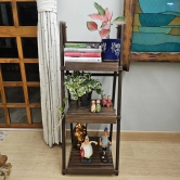 BARISH - Multi-Purpose Floor Standing Stand (Medium) | Sturdy & Spacious | Handcrafted with Rubberwood | Wooden Multipurpose Book Storage Display Organizer Rack