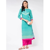 Pannkh - Blue Rayon Flex Womens Straight Kurti ( Pack of 1 ) - None