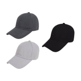 Zacharias - Multi Color Cotton Blend Men's Cap ( Pack of 3 ) - Multi Color