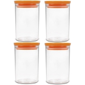 HomePro - Premium Excellent unbreakable airtight High quality transparent plastic storage container with air vent lid pack of 4, food-grade, Bpa-free, round, 1400ml Orange - Orange