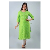 Lee Moda - Green Cotton Womens Straight Kurti ( Pack of 1 ) - S