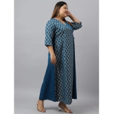 Janasya Crepe Checks Angrakha Women's Kurti - Teal ( Pack of 1 ) - None