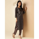 Vbuyz Cotton Printed Straight Womens Kurti - Black ( Pack of 1 ) - None