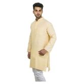 DESHBANDHU DBK Yellow 100 Percent Cotton Kurta Single - None