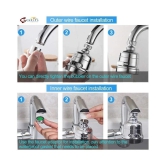 Gatih 360 Degree Rotating Water-Saving Sprinkler, Faucet Aerator, Adjustable Head Nozzle Splash-Proof Filter Extender Sprayer for Kitchen, Bathroom (Three Mode Long, Faucet Head with Nozzle 