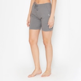 Plain Knitted Shorts For Women - Charcoal Grey Charcoal Grey XL