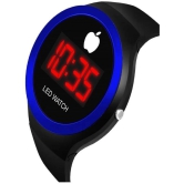 Rhonium Black PU Digital Mens Watch