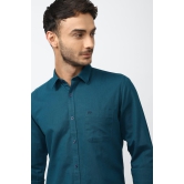 Men Navy Slim Fit Solid Full Sleeves Casual Shirt