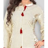 Vbuyz - White Cotton Womens Front Slit Kurti ( Pack of 1 ) - XL