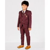 DKGF Fashion Boys Polyester Suit ( Pack of 1 , Maroon ) - None