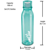 Milton Name Tag Pet Water Bottle, Set of 2, 1 Litre Each, Green - Green