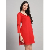 Curvydrobe Georgette Solid Mini Womens A-line Dress - Red ( Pack of 1 ) - None