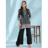 Juniper Cotton Printed Straight Womens Kurti - Black ( Pack of 1 ) - None