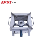 Avni S.S Square Single Burner Gas Stove Steel Bhatti (Chula) (SMALL) Stainless Steel Manual Gas Stove
