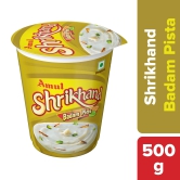 Amul Shrikhand Badam Pista 500G, 1 Pc