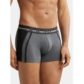 Jockey US21 Men Super Combed Cotton Elastane Stretch Solid Trunk - Charcoal Melange - None